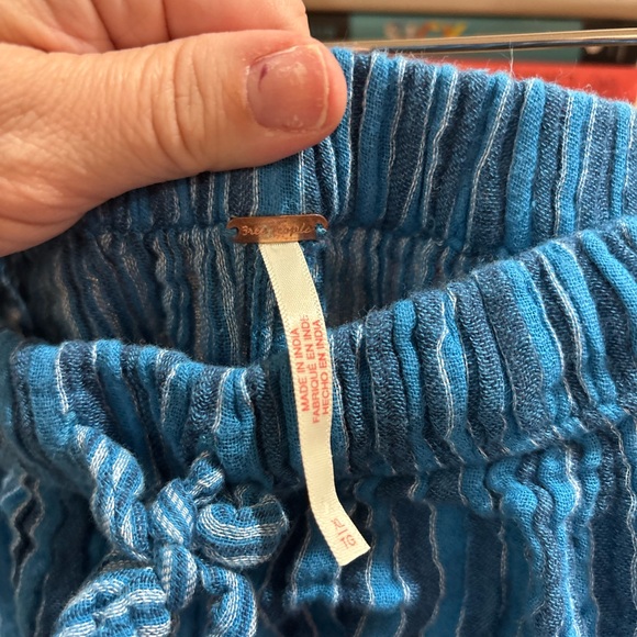 Free People Blue Wide Leg Pants - Picture 2 of 3